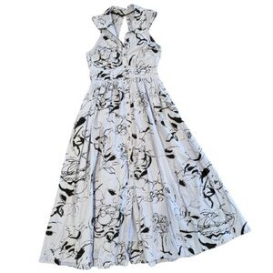 Maeve Leyster Cotton Shirtdress - Light Blue and Black Toile Print